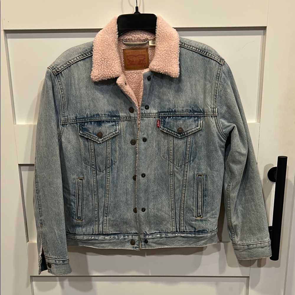 Levi's Pink Sherpa-Lined Denim Jacket circa 2018